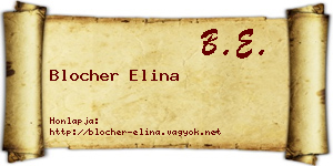 Blocher Elina névjegykártya